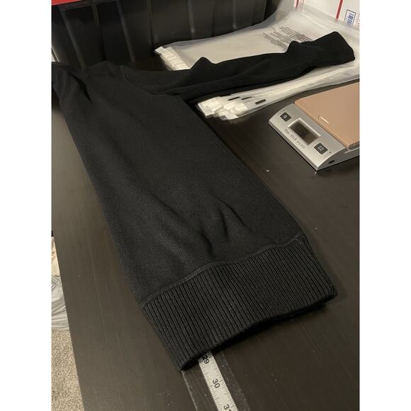 Neiman Marcus Women Full Zip Sweater Small Black Silk Blend Stretch Quiet Luxury - Picture 7 of 8